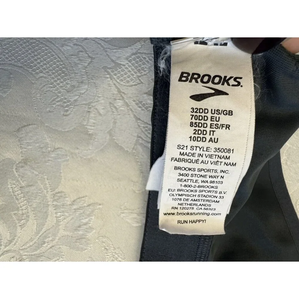 Brooks Sports‎ Bra 32DD Drive Medium Impact J Hook Wire Free Jog Run Gym